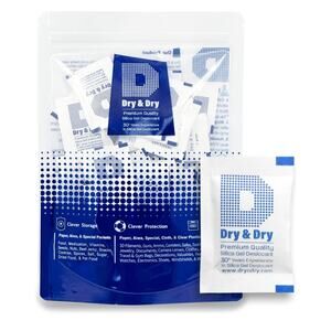 Dry & Dry Silica Gel 100 Packs • Food Safe Moisture Absorber • Reusable